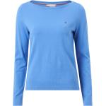 Blåa Stickade tröjor från Tommy Hilfiger på rea i Storlek XS med Båtringning i Jerseytyg för Damer 