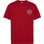 Ekologiska Röda Kortärmade T-shirts stora storlekar från Tommy Hilfiger på rea i Storlek XXL med Rund ringning för Herrar 