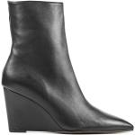 Svarta Ankle-boots med spetsig tå i Läder för Damer 
