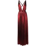 Mörkröda V-ringade klänningar på rea med V-ringning i Satin för Damer 