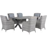 Trädgårdsmöbelset av bord och 6 stolar grå CASCAIS