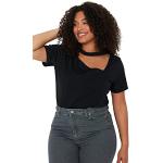 Svarta T-shirts stora storlekar från Trendyol i Storlek XXL i Bomull för Damer 