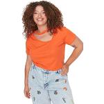 Orange T-shirts stora storlekar från Trendyol i Storlek 5 XL i Bomull för Damer 