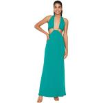 Gröna V-ringade klänningar från Trendyol i Storlek S med V-ringning i Polyester för Damer 