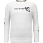 Vita Långärmade 2Pac Huvtröjor på rea i Storlek XL i Bomull för Herrar 