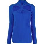 Blåa Ribbstickade tröjor från Versace i Storlek XL för Damer 