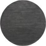Antracit-grå Runda mattor med diameter 100cm i Ull 