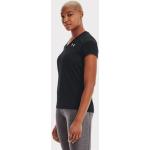 Svarta Kortärmade Tränings t-shirts från Under Armour Tech på rea i Storlek XS med V-ringning för Damer 