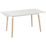 Utdragbart matbord 120/150 x 80 cm Vit / Ljust trä