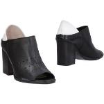 Svarta Ankle-boots på rea i storlek 35 med Blockklack med öppen tå i Mjukt läder för Damer 