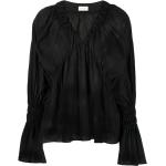 Svarta Långärmade blusar från BY Malene Birger på rea i Storlek XL med V-ringning för Damer 