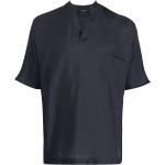 Blåa Kortärmade Kortärmade skjortor från Armani Giorgio Armani på rea i Storlek XXL med V-ringning för Herrar 