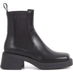 Svarta Chelsea-boots från Vagabond Lättvikt med Blockklack med Fyrkantig tå i Läder för Herrar 