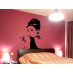 Väggdekor -Audrey Hepburn 65 x 92 cm, svart dekor