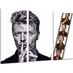 Väggmålning – rockgrupp, David Bowie, ram, vit, 97