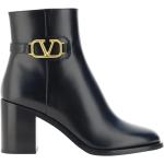 Svarta Ankle-boots från Valentino Garavani på rea med Dragkedja med rundad tå i Kalvskinn för Damer 
