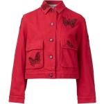 Vintage Hållbara Röda Jeansjackor i Denim för Damer 