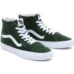 Streetwear Gröna Canvas sneakers från Vans SK8-Hi på rea med Fotledsstöd i storlek 40 med Snörning i Mocka för Damer 