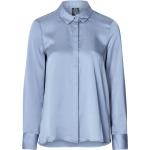Blåa Långärmade Långärmade blusar från Vero Moda på rea i Storlek XS i Satin för Damer 