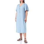 Ljusblåa V-ringade klänningar med volang från Vero Moda i Storlek XL med V-ringning i Denim för Damer 