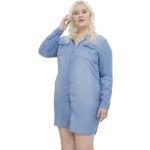 Blåa Långärmade Klänningar med fickor från Vero Moda på rea i Storlek 3 XL för Damer 