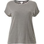 Randiga Svarta Kortärmade T-shirts stora storlekar från Vero Moda i Storlek XL med Rund ringning för Damer 