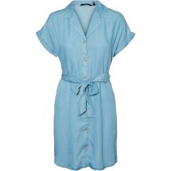 Vero Moda - Skjortklänning vmTara SS Short Shirt Dress - Blå - 34/36