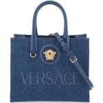 Blåa Tote bags från Versace Medusa på rea i Denim för Damer 
