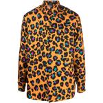 Casual Leopard-mönstrade Bruna Sidenskjortor från Versace på rea i Siden för Herrar 