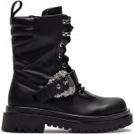 Svarta Ankle-boots från Versace Versace Jeans på rea med Snörning med Klackhöjd 5cm till 7cm i Syntet för Damer 