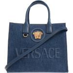 Marinblåa Handväskor i skinn från Versace Medusa i Läder för Damer 