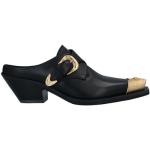 Svarta Slip in-sandaler från Versace i storlek 36 med Spännesknäppning med spetsig tå i Kalvskinn för Damer 