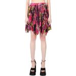 Korta Blommiga Rosa Plisserade kjolar Asymmetriska från Versace på rea i Polyester för Damer 