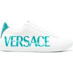 Vita Skinnsneakers från Versace på rea med Snörning med rundad tå i Kalvskinn för Herrar 