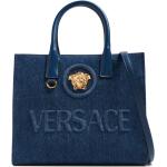 Blåa Tote bags från Versace i Denim för Damer 