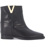Svarta Ankle-boots från VIA ROMA i storlek 15 med Kilklack i Läder för Damer 