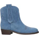 Blåa Ankle-boots från VIA ROMA på rea med rundad tå med Klackhöjd 5cm till 7cm i Mocka för Damer 