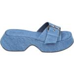Blåa Sandaletter med kilklack från Vic Matie med Kilklack med Fyrkantig tå i Läder för Damer 