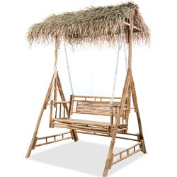 vidaXL 2-sits hammock med palmblad bambu 202 cm