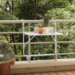 vidaXL Balkongbord vit 60x40 cm stål