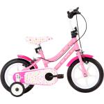 Rosa Cyklar med stödhjul från VidaXL i 12 tum i Metall för Barn 