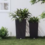 Antracit-grå Trädgårdskrukor från VidaXL i Polypropen - 21 cm 
