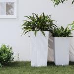 Vita Trädgårdskrukor från VidaXL i Polypropen - 21 cm 