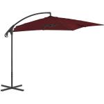vidaXL Frihängande parasoll med stålstång 250x250 cm vinröd