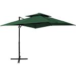 vidaXL Frihängande parasoll med ventilation 250x250 cm grön