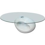 Vita Ovala soffbord Högglansiga från VidaXL i Glas 