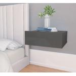 vidaXL Svävande sängbord 2 st grå högglans 40x30x15 cm spånskiva