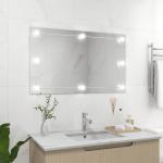 Moderna Silvriga Speglar med belysning från VidaXL utan ram 