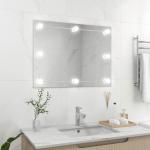 Moderna Silvriga Speglar med belysning från VidaXL utan ram 