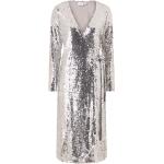 Vila - Paljettklänning viJuliana L/S Wrap Midi Sequins Dress - Silver - 38